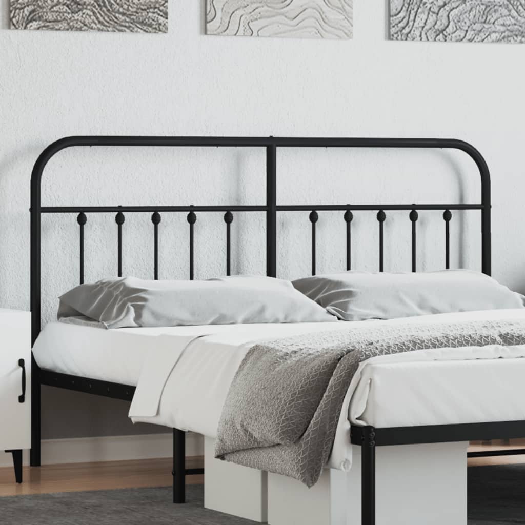 vidaXL Metal Headboard Black 39.4"-8