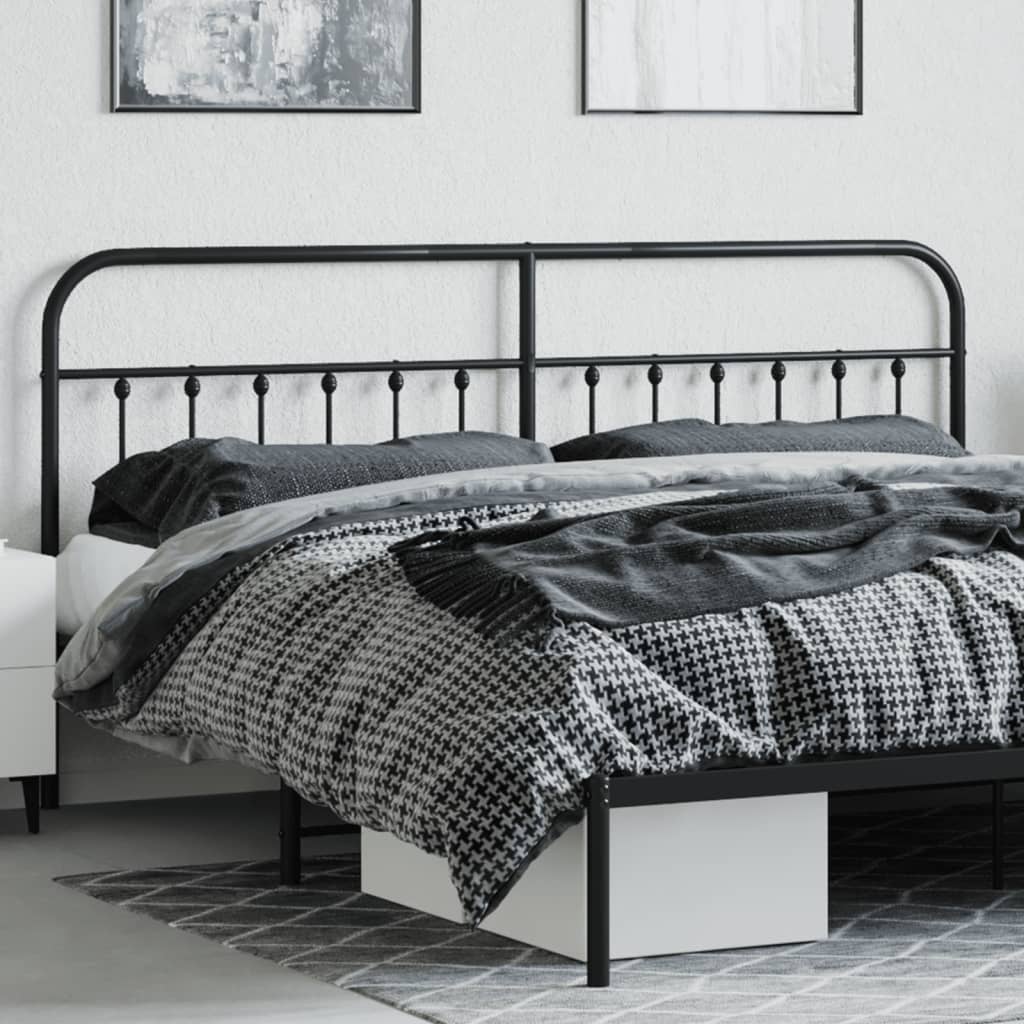 vidaXL Metal Headboard Black 39.4"-3