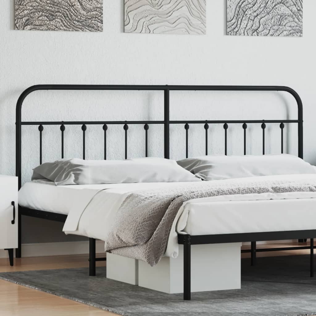 vidaXL Metal Headboard Black 39.4"-7