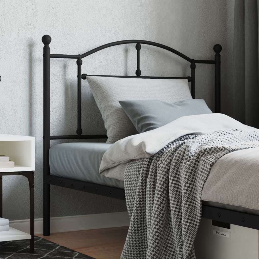 vidaXL Metal Headboard Black 39.4"-5