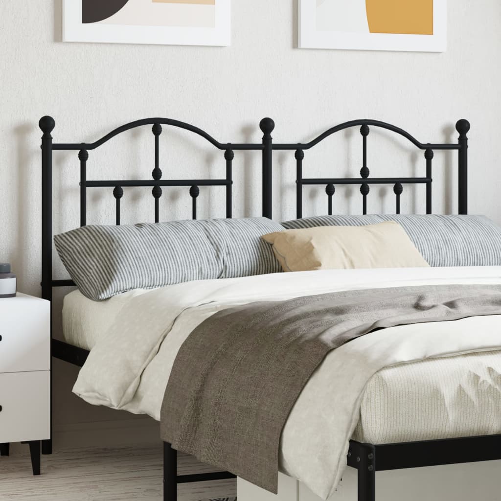 vidaXL Metal Headboard Black 39.4"-6