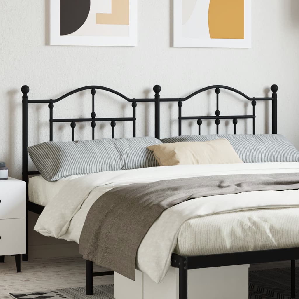 vidaXL Metal Headboard Black 39.4"-10