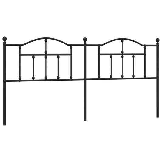 vidaXL Metal Headboard Black 39.4"-0