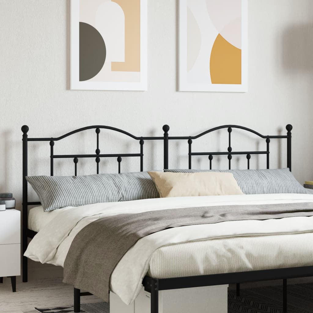 vidaXL Metal Headboard Black 39.4"-11