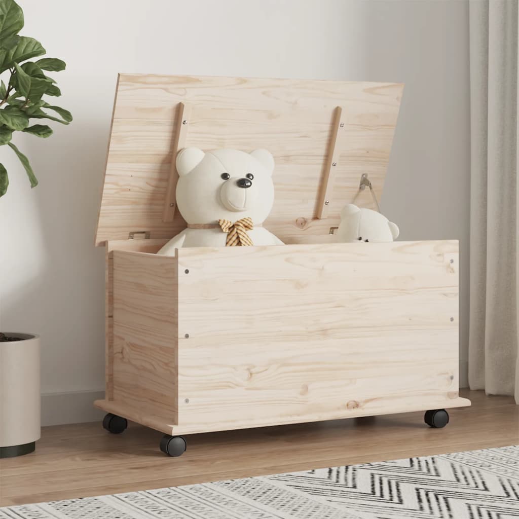 vidaXL Storage Chest Trunk Toy Box Chest for Entryway ALTA Solid Wood Pine-2
