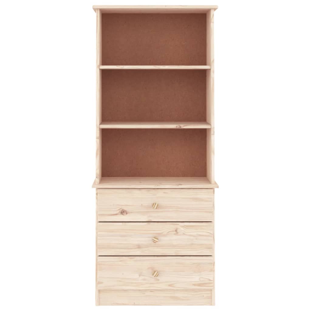 vidaXL Bookshelf Bookcase Shelving Unit for Living Room ALTA Solid Wood Pine-4