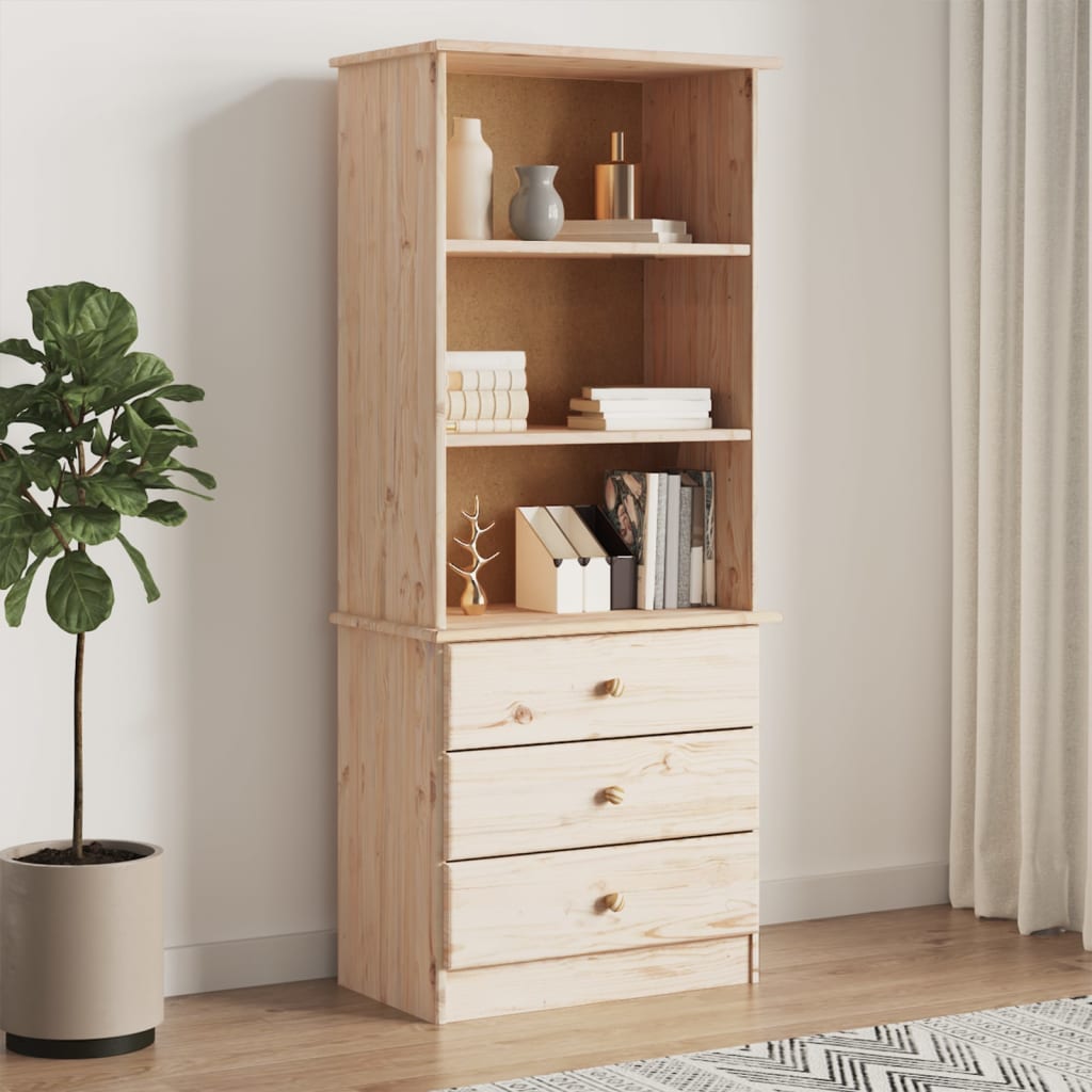 vidaXL Bookshelf Bookcase Shelving Unit for Living Room ALTA Solid Wood Pine-2