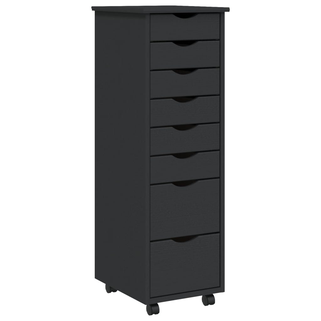 vidaXL Rolling Cabinet with Drawers Office Filing Cabinet Solid Wood Pine-0