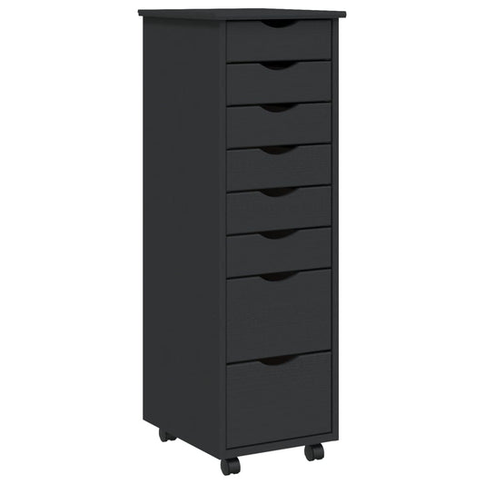 vidaXL Rolling Cabinet with Drawers Office Filing Cabinet Solid Wood Pine-0