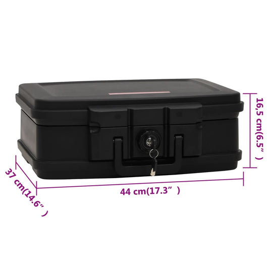 vidaXL Safe Box Waterproof Fireproof Safety Deposit Box with Key Lock Black-0