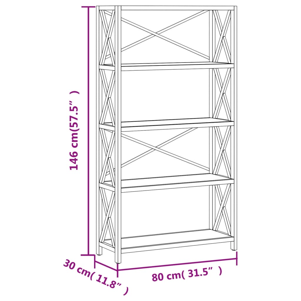 vidaXL Shelf Bathroom Storage Bookshelf Rack Shelving Unit Solid Wood Oak-3