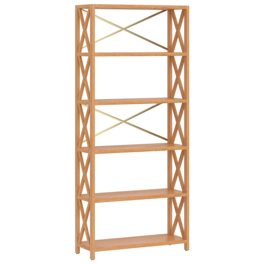 vidaXL Shelf Bathroom Storage Bookshelf Rack Shelving Unit Solid Wood Oak-0