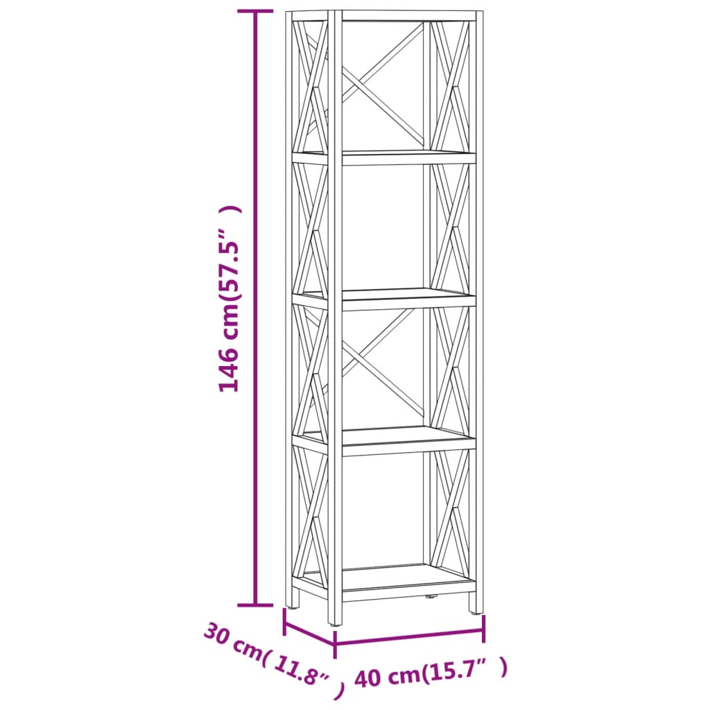 vidaXL Shelf Bathroom Storage Bookshelf Rack Shelving Unit Solid Wood Oak-1