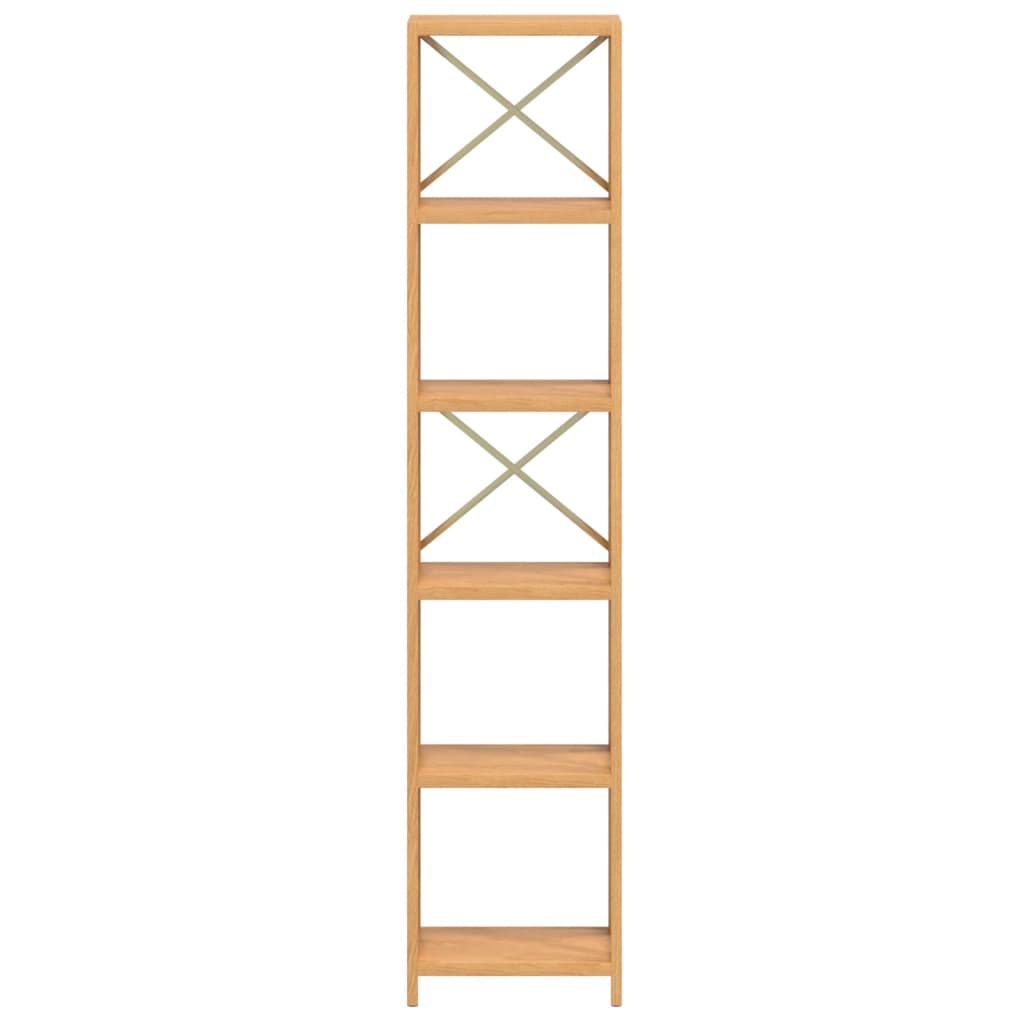 vidaXL Shelf Bathroom Storage Bookshelf Rack Shelving Unit Solid Wood Oak-4