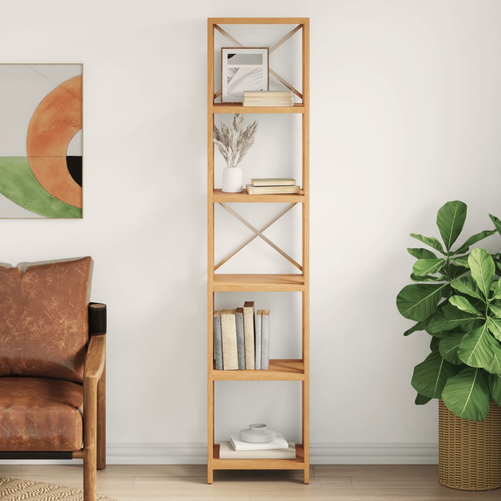 vidaXL Shelf Bathroom Storage Bookshelf Rack Shelving Unit Solid Wood Oak-12