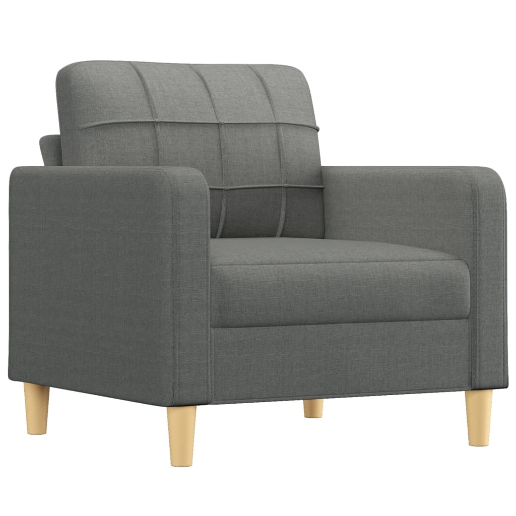 vidaXL 3 Piece Sofa Set with Pillows Dark Gray Fabric-1