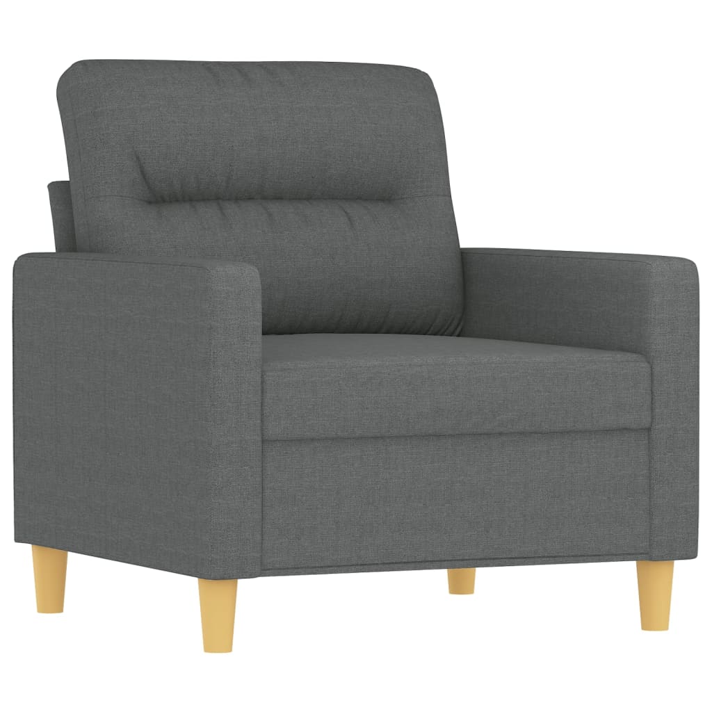 vidaXL 4 Piece Sofa Set with Pillows Dark Gray Fabric-1