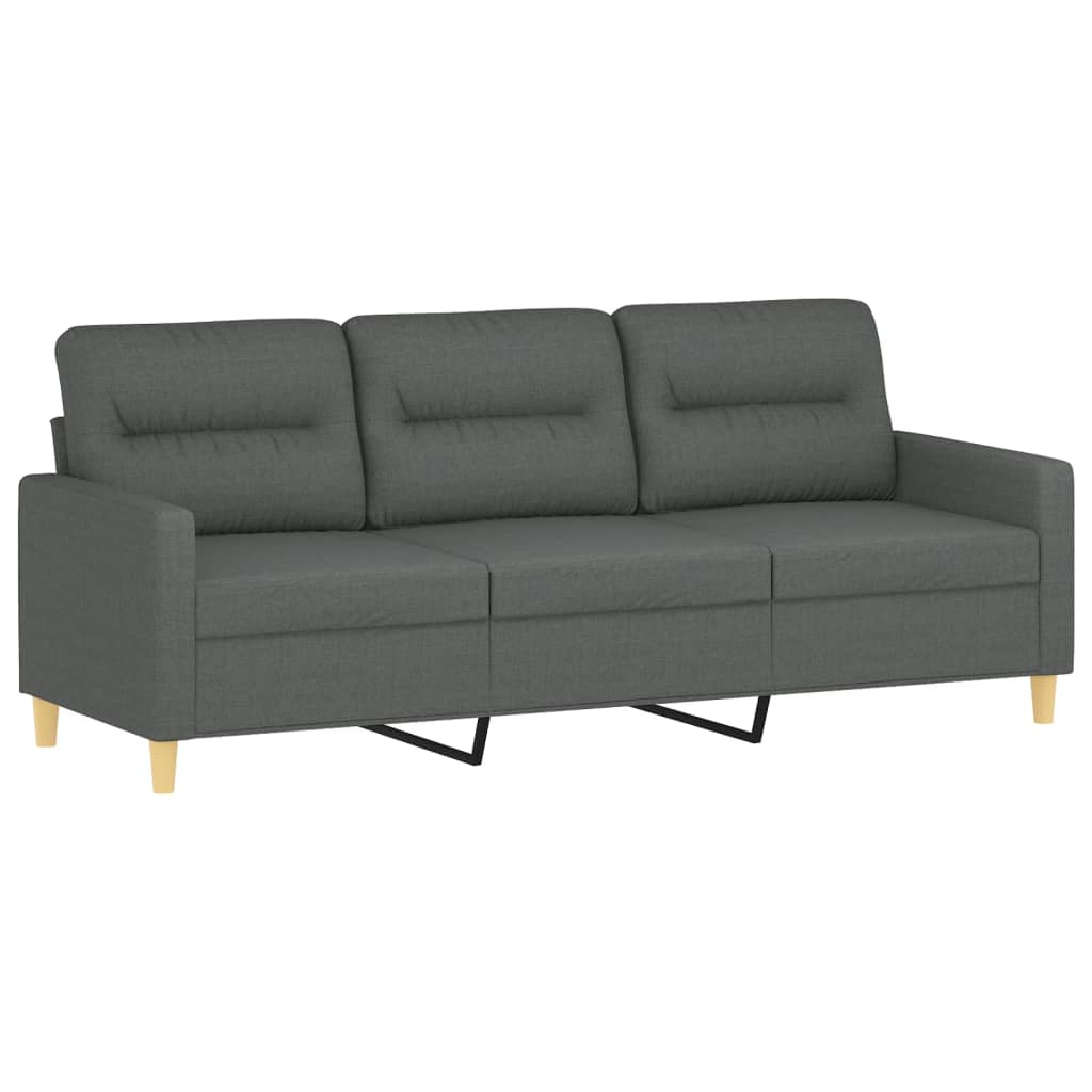 vidaXL 4 Piece Sofa Set with Pillows Dark Gray Fabric-3