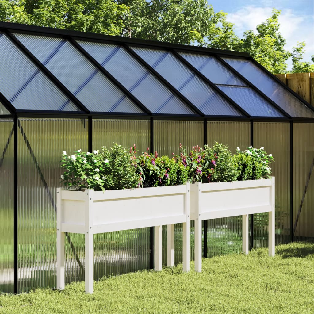 vidaXL Garden Planters with Legs Outdoor Plant Pot Flower Box Solid Wood Pine-8