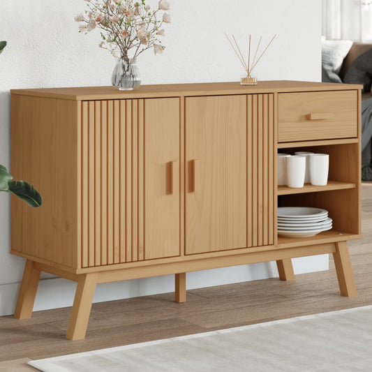 vidaXL Sideboard OLDEN Brown 44.9"x16.9"x28.9" Solid Wood Pine-0
