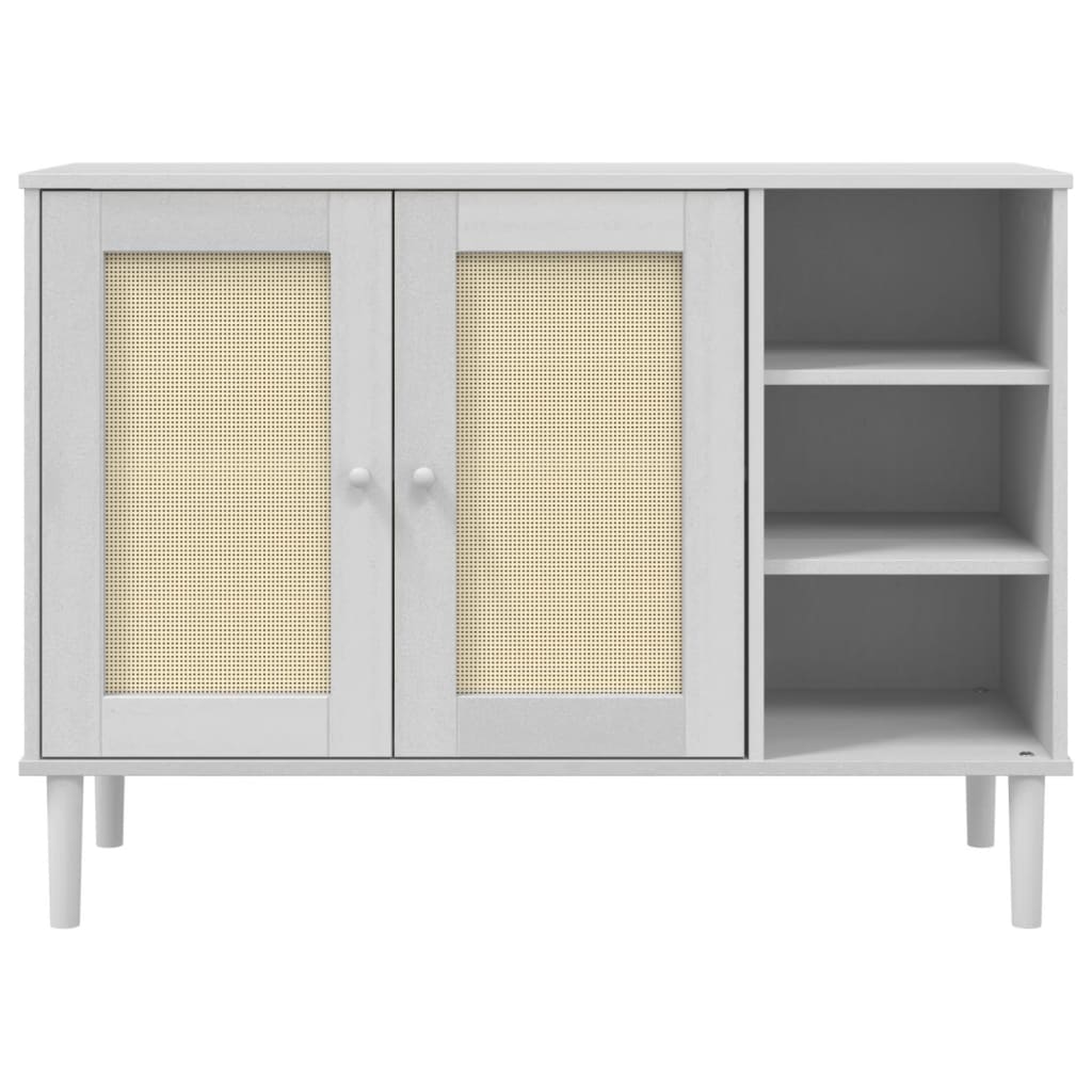 vidaXL Sideboard Buffet Storage Cabinet SENJA Rattan Look Solid Wood Pine-4