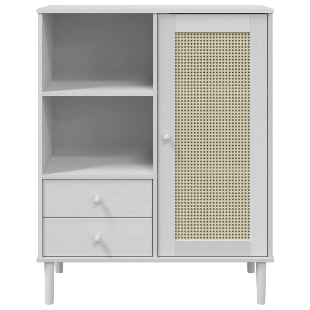 vidaXL Highboard Tall Storage Side Cabinets SENJA Rattan Look Solid Wood Pine-3