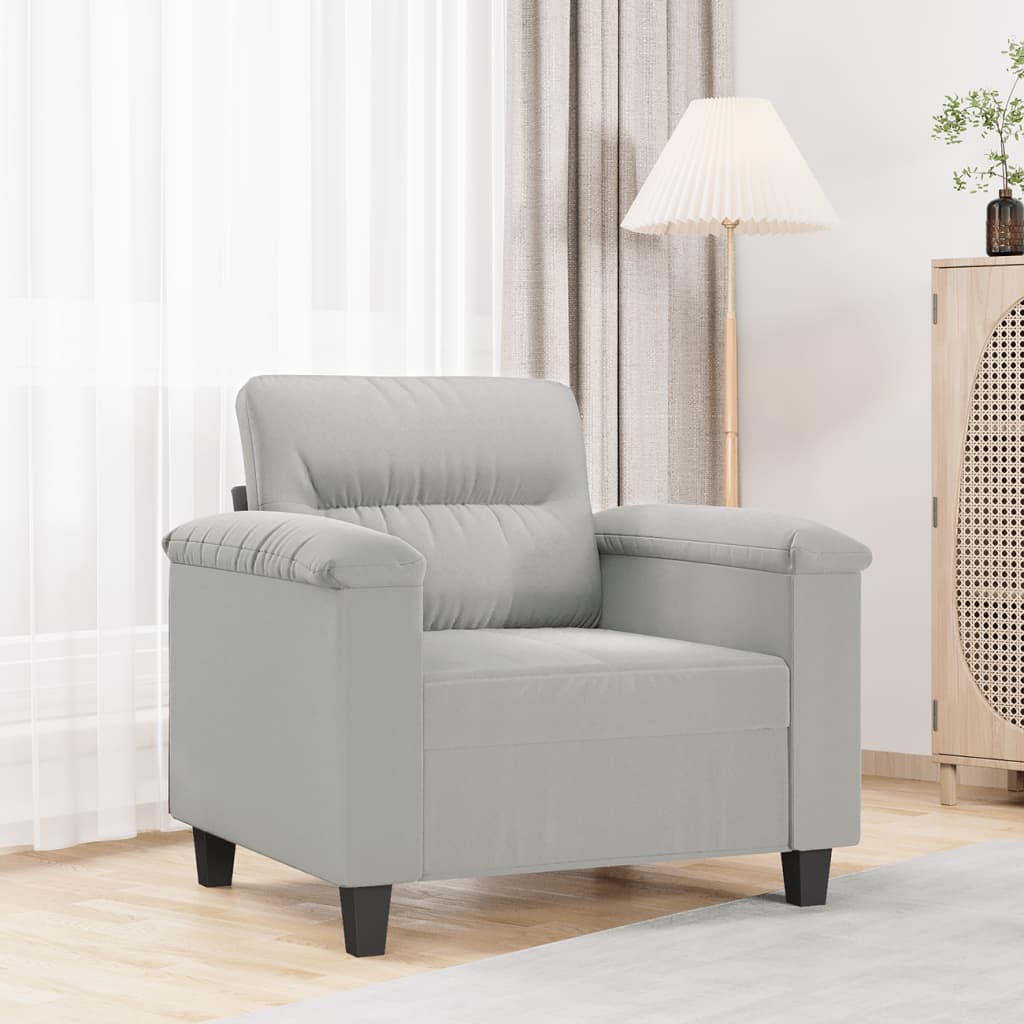 vidaXL Sofa Chair Upholstered Club Armchair for Living Room Microfiber Fabric-6