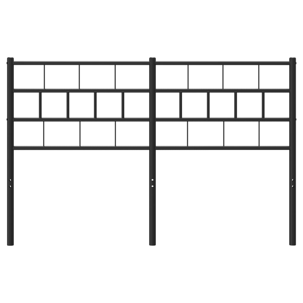 vidaXL Metal Headboard Black 53.1"-1