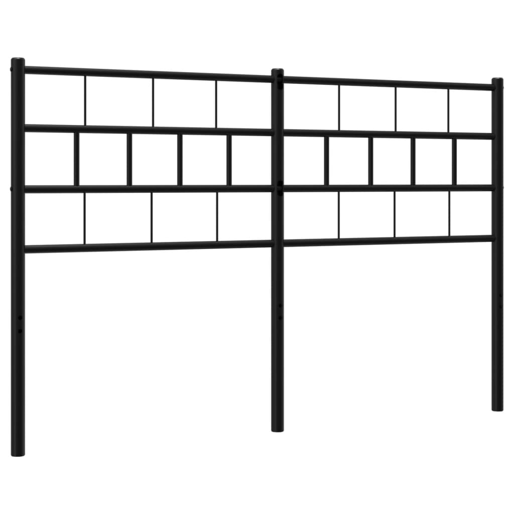vidaXL Metal Headboard Black 53.1"-3