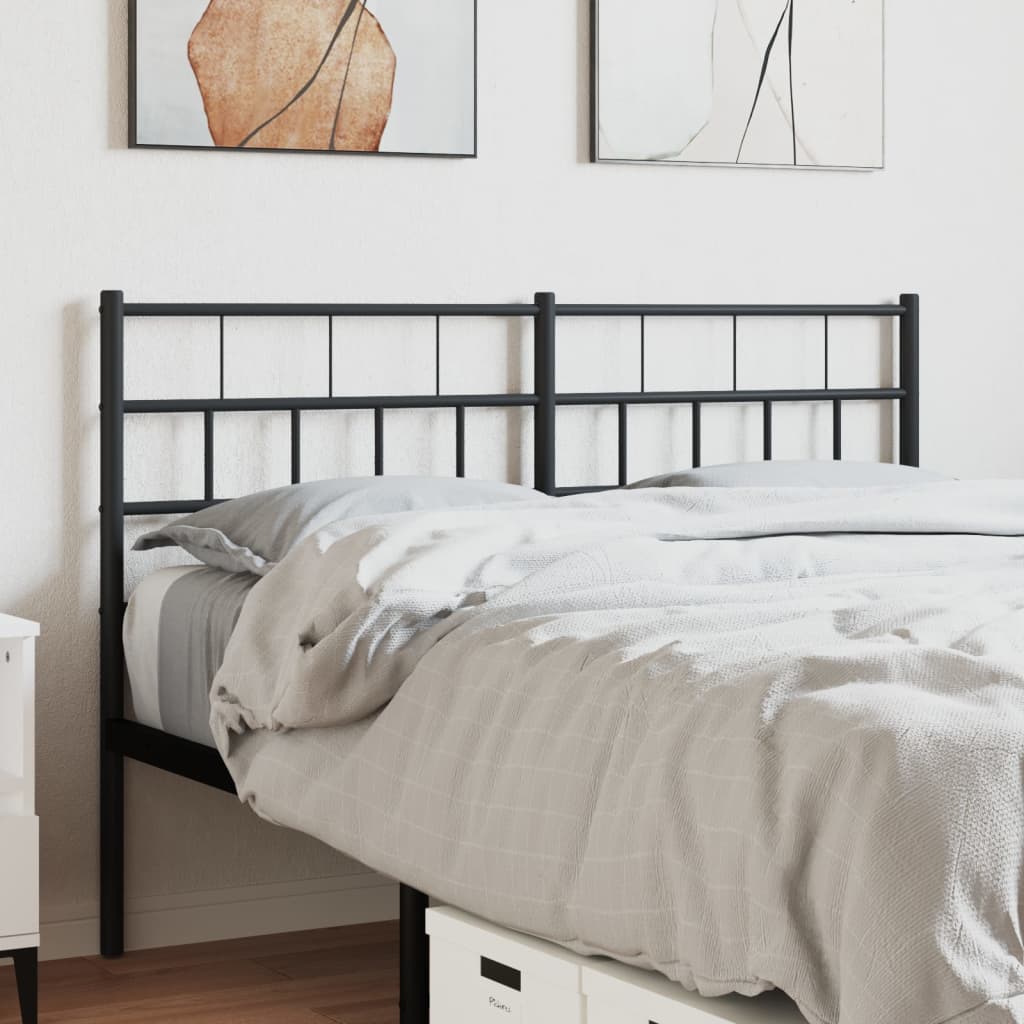 vidaXL Metal Headboard Black 53.1"-0