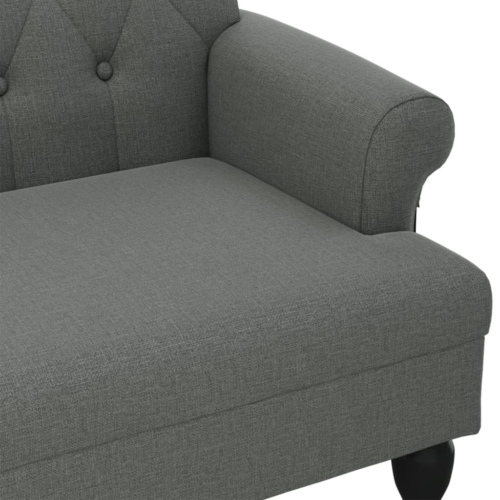 vidaXL Bench with Backrest Upholstered Bench Seating for Living Room Fabric-4