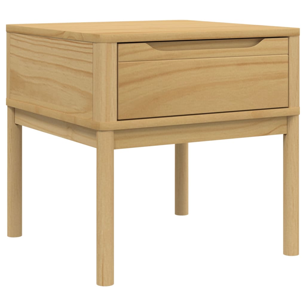 vidaXL Lamp Table FLORO Wax Brown 21.7"x21.7"x21.3" Solid Wood Pine-2