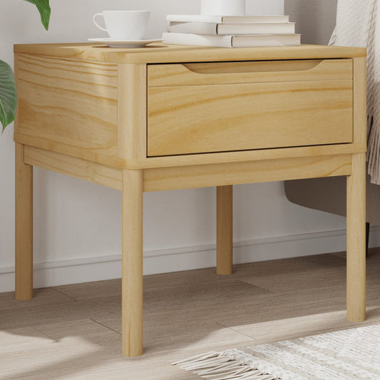 vidaXL Lamp Table FLORO Wax Brown 21.7"x21.7"x21.3" Solid Wood Pine-0