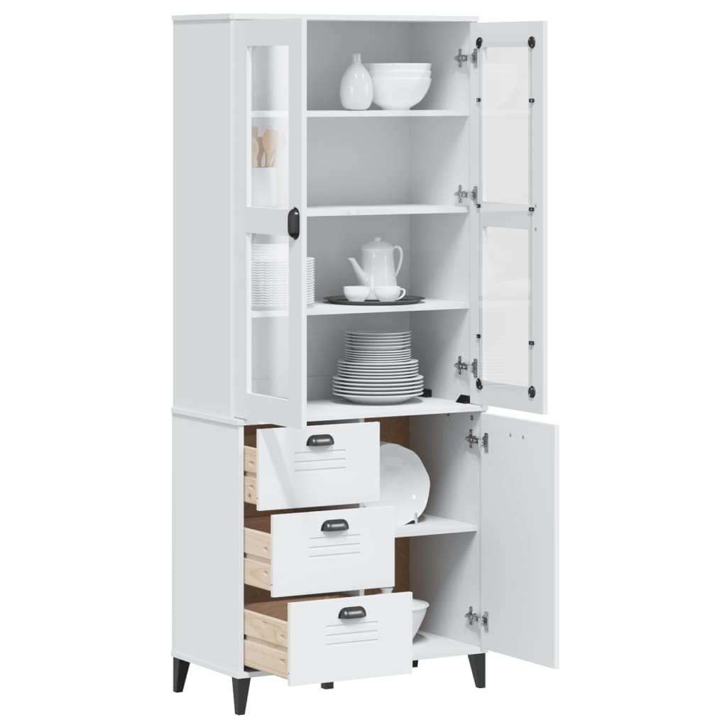 vidaXL Highboard VIKEN Anthracite Gray 31.5"x15.7"x74.8" Solid Wood Pine-7