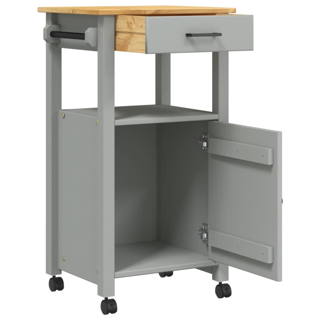 vidaXL Kitchen Trolley Rolling Cart on Wheels Living Room Solid Wood Pine-4