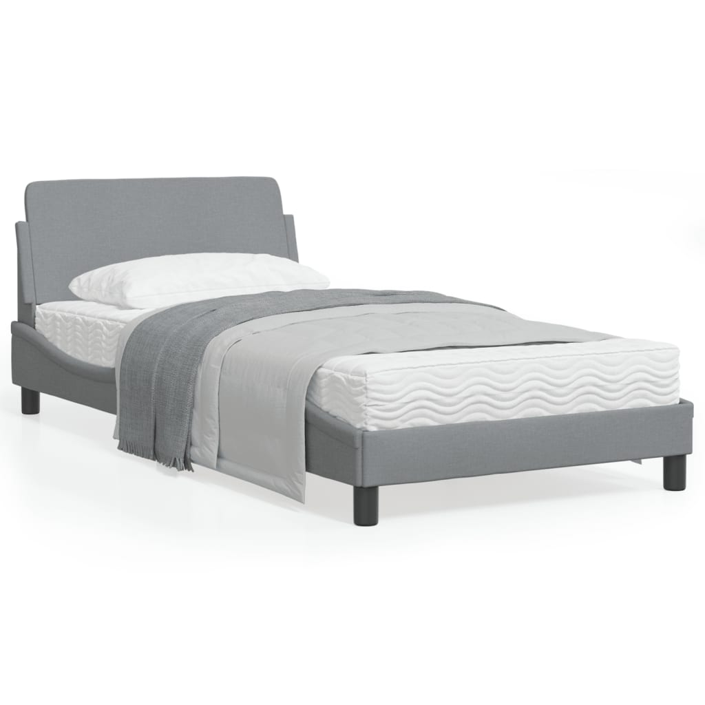 vidaXL Bed Frame with Headboard Platform Mattress Foundation Bedroom Fabric-16