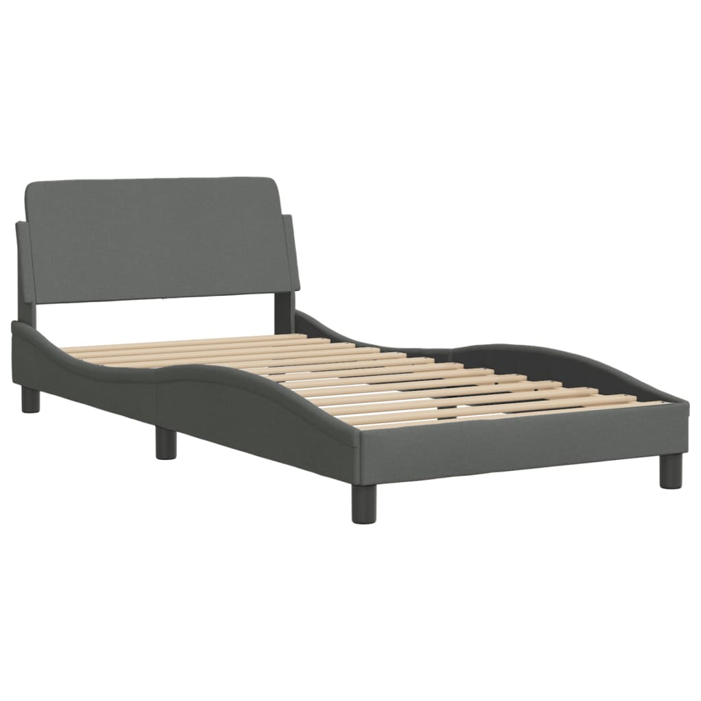 vidaXL Bed Frame with Headboard Platform Mattress Foundation Bedroom Fabric-1