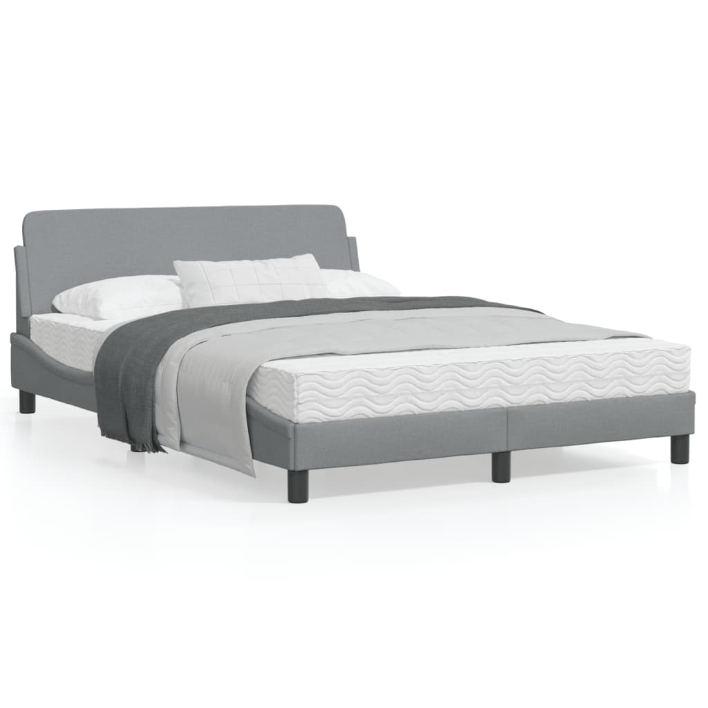 vidaXL Bed Frame with Headboard Platform Mattress Foundation Bedroom Fabric-13