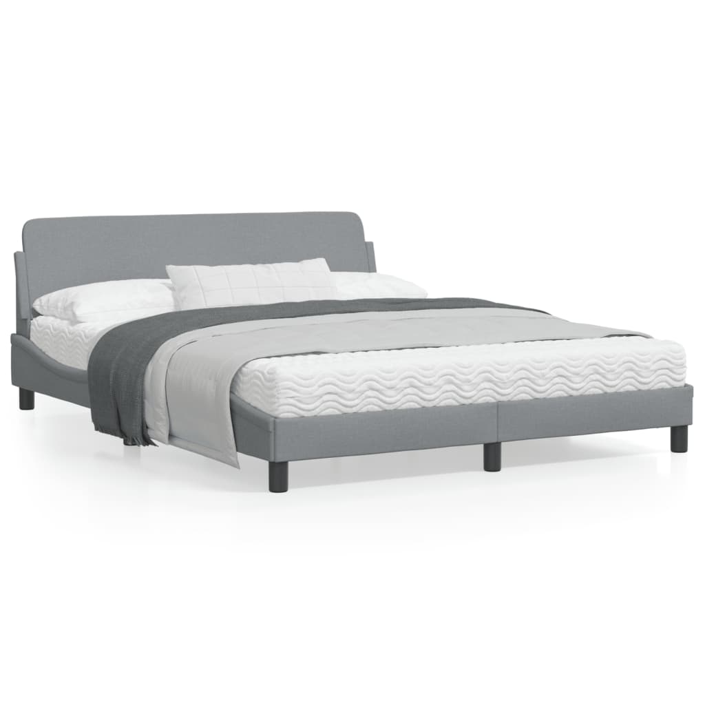 vidaXL Bed Frame with Headboard Platform Mattress Foundation Bedroom Fabric-15