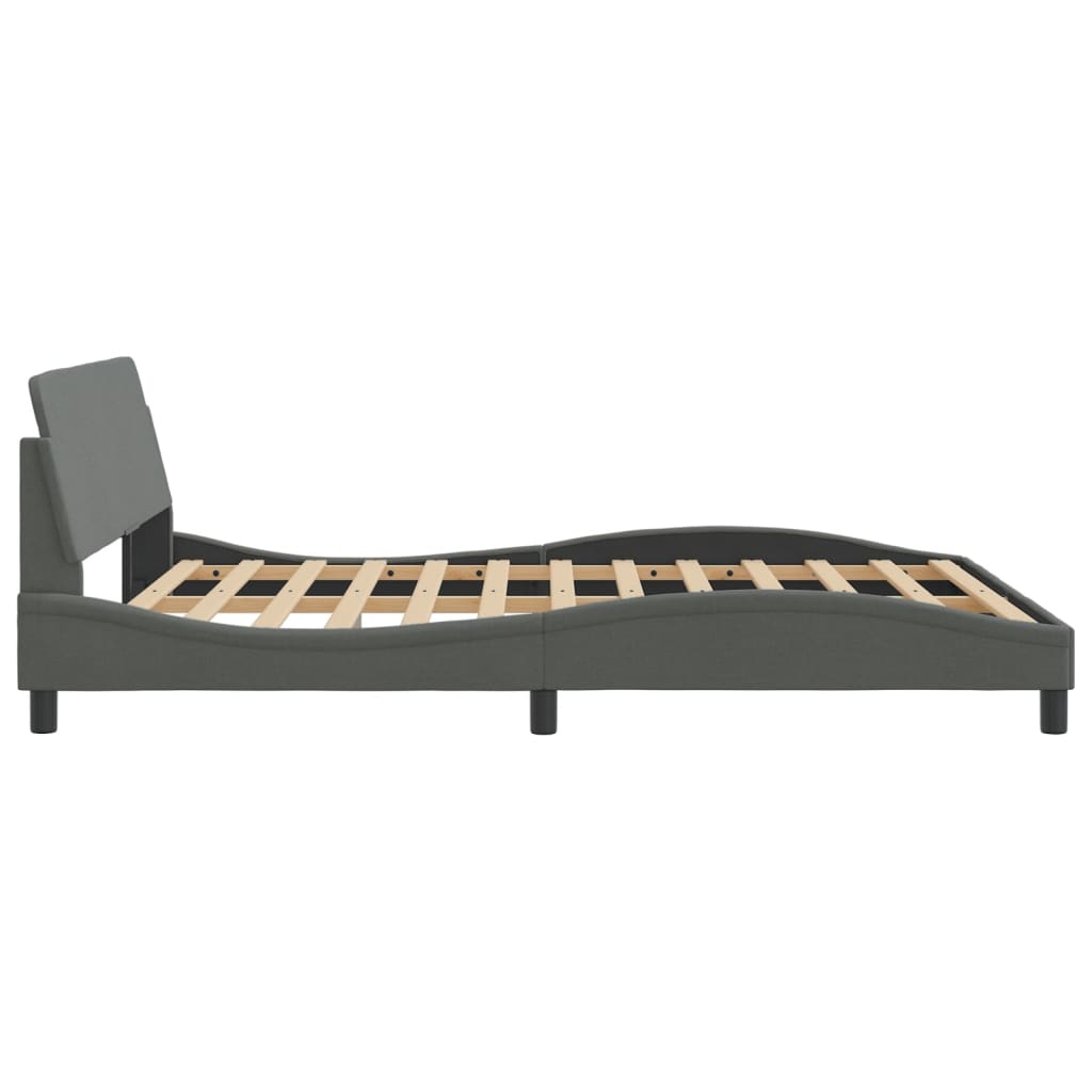 vidaXL Bed Frame with Headboard Platform Mattress Foundation Bedroom Fabric-2