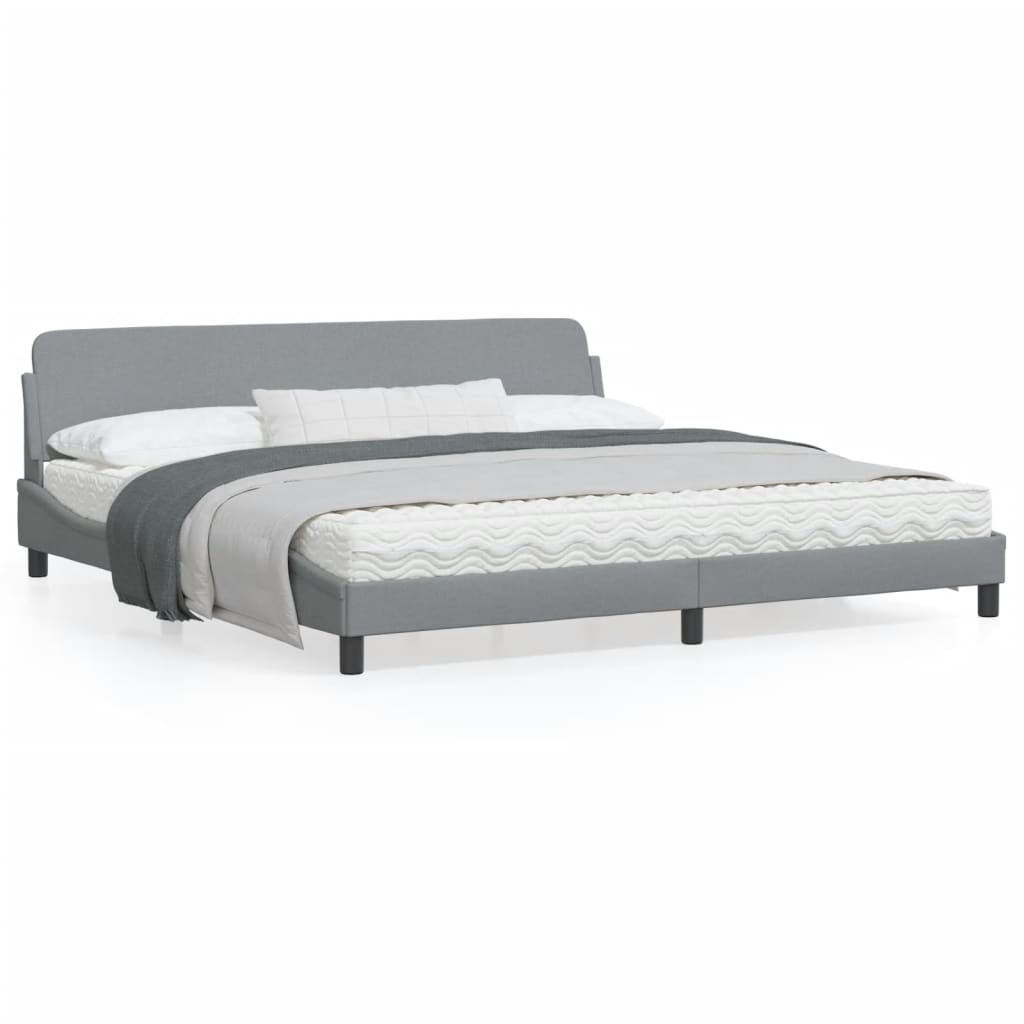 vidaXL Bed Frame with Headboard Platform Mattress Foundation Bedroom Fabric-12