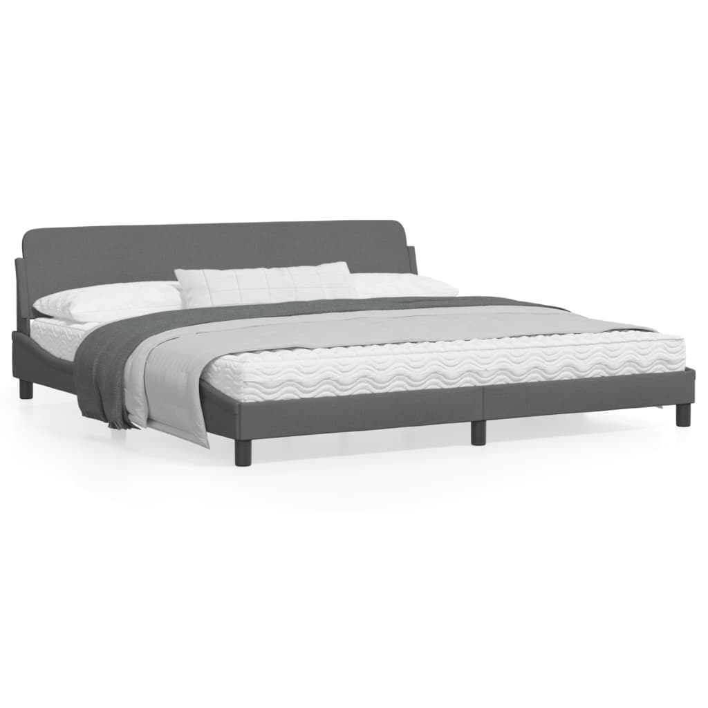 vidaXL Bed Frame with Headboard Platform Mattress Foundation Bedroom Fabric-6