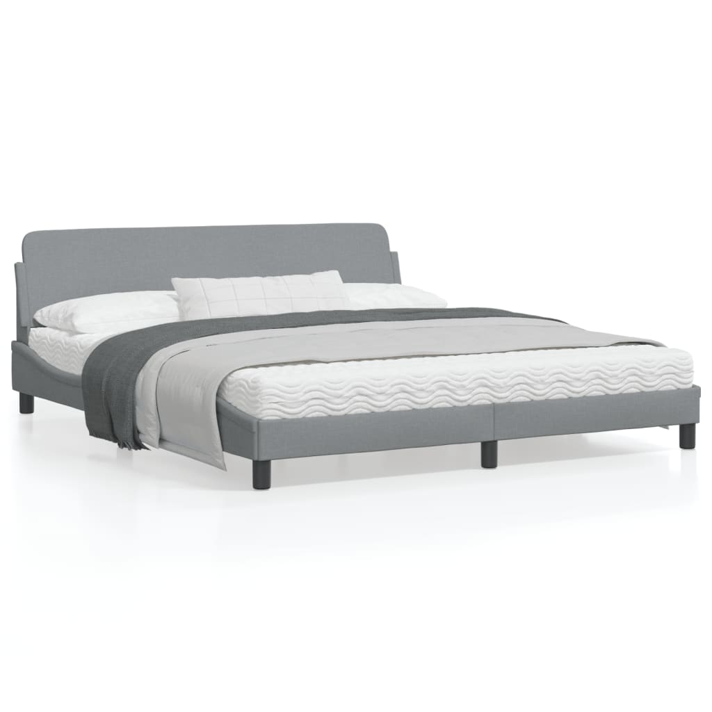 vidaXL Bed Frame with Headboard Platform Mattress Foundation Bedroom Fabric-14