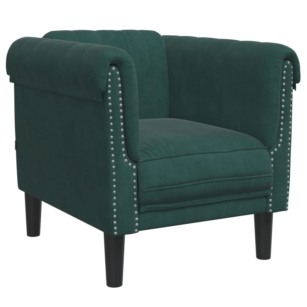 vidaXL 3 Piece Sofa Set Dark Green Velvet-2