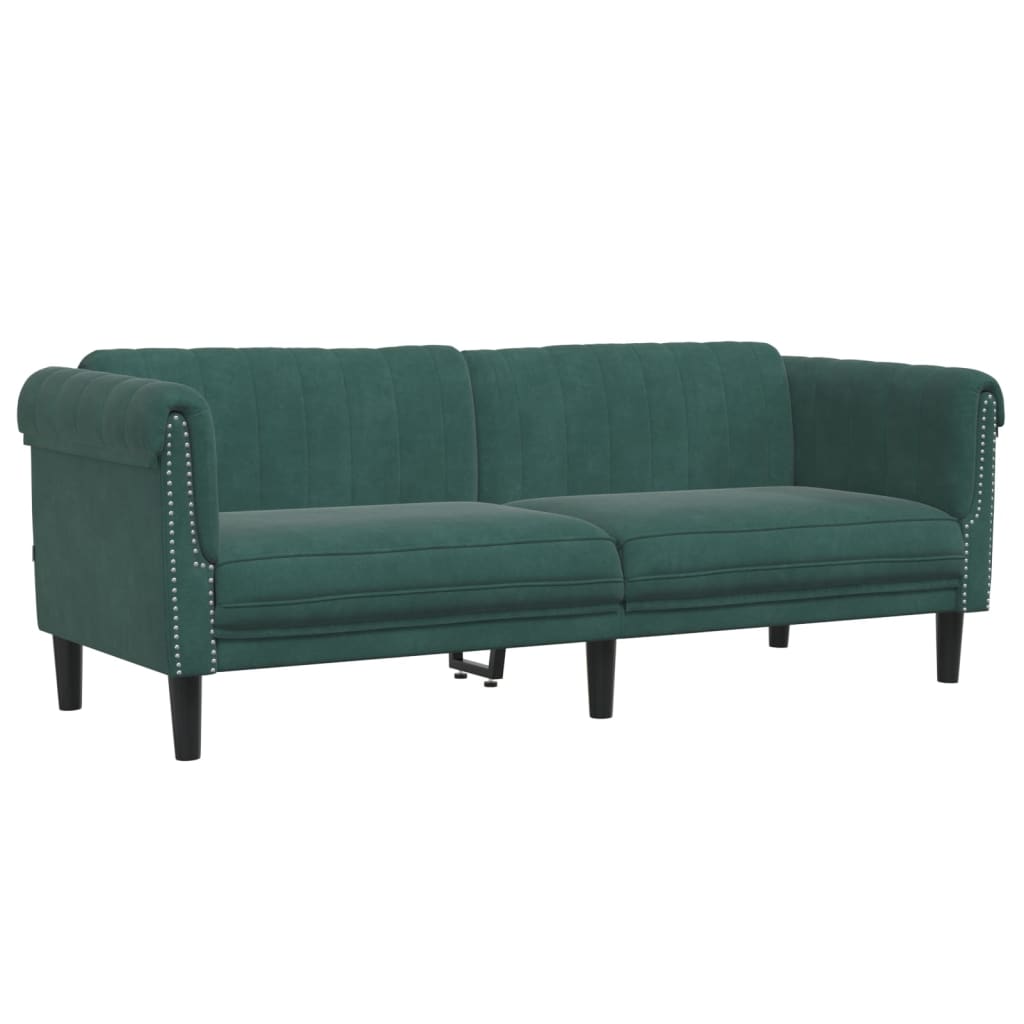 vidaXL 3 Piece Sofa Set Dark Green Velvet-3