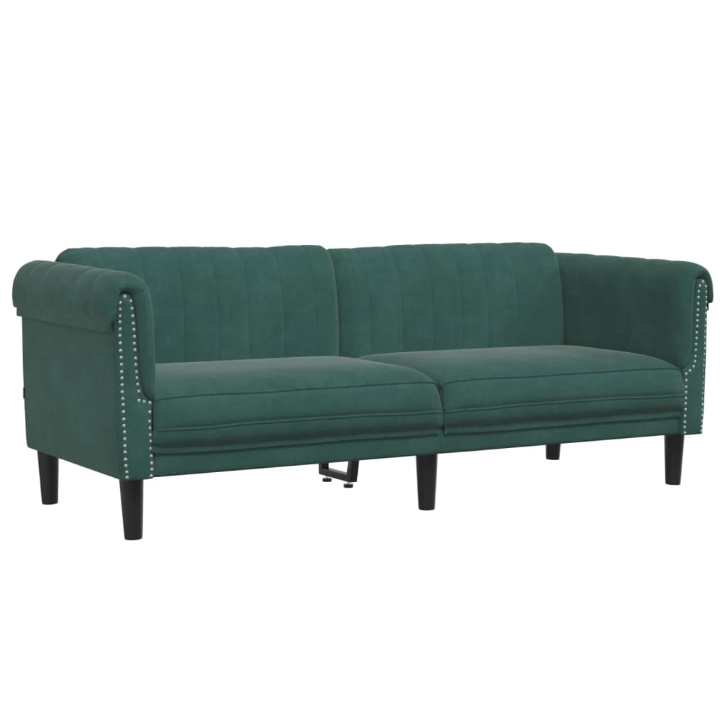 vidaXL 3 Piece Sofa Set Dark Green Velvet-4