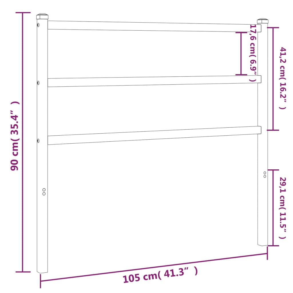 vidaXL Metal Headboard Bed Header Base Mattress Foundation Bedroom Furniture-3