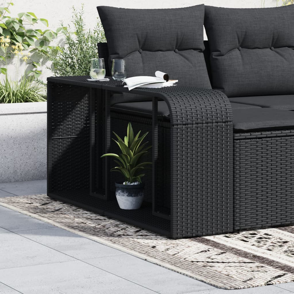 vidaXL Storage Shelves 2 pcs Black Poly Rattan-1