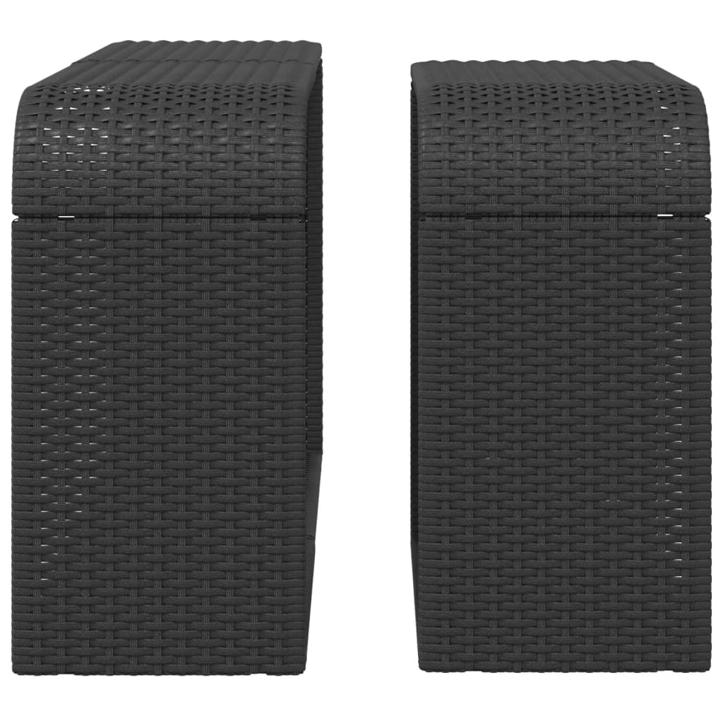 vidaXL Storage Shelves 2 pcs Black Poly Rattan-3