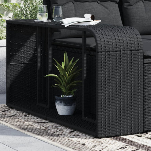 vidaXL Storage Shelves 2 pcs Black Poly Rattan-0